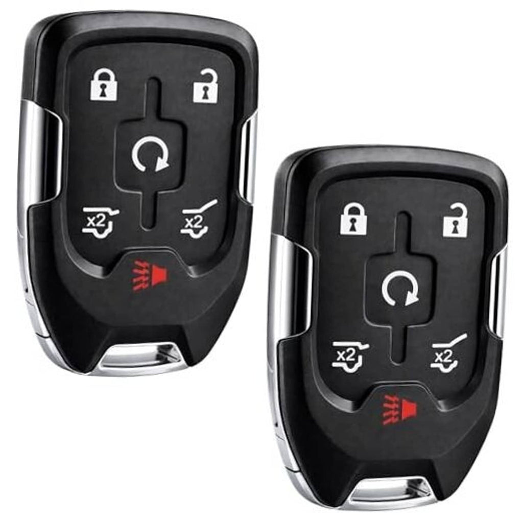Two-button smart key fob remote, black shell with lock/unlock and trunk icons