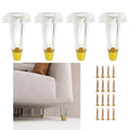 Set of clear acrylic table legs with gold bases plus mounting screws