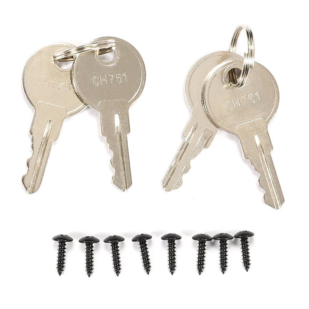 Set of metal keys and black mounting screws for dash cover installation