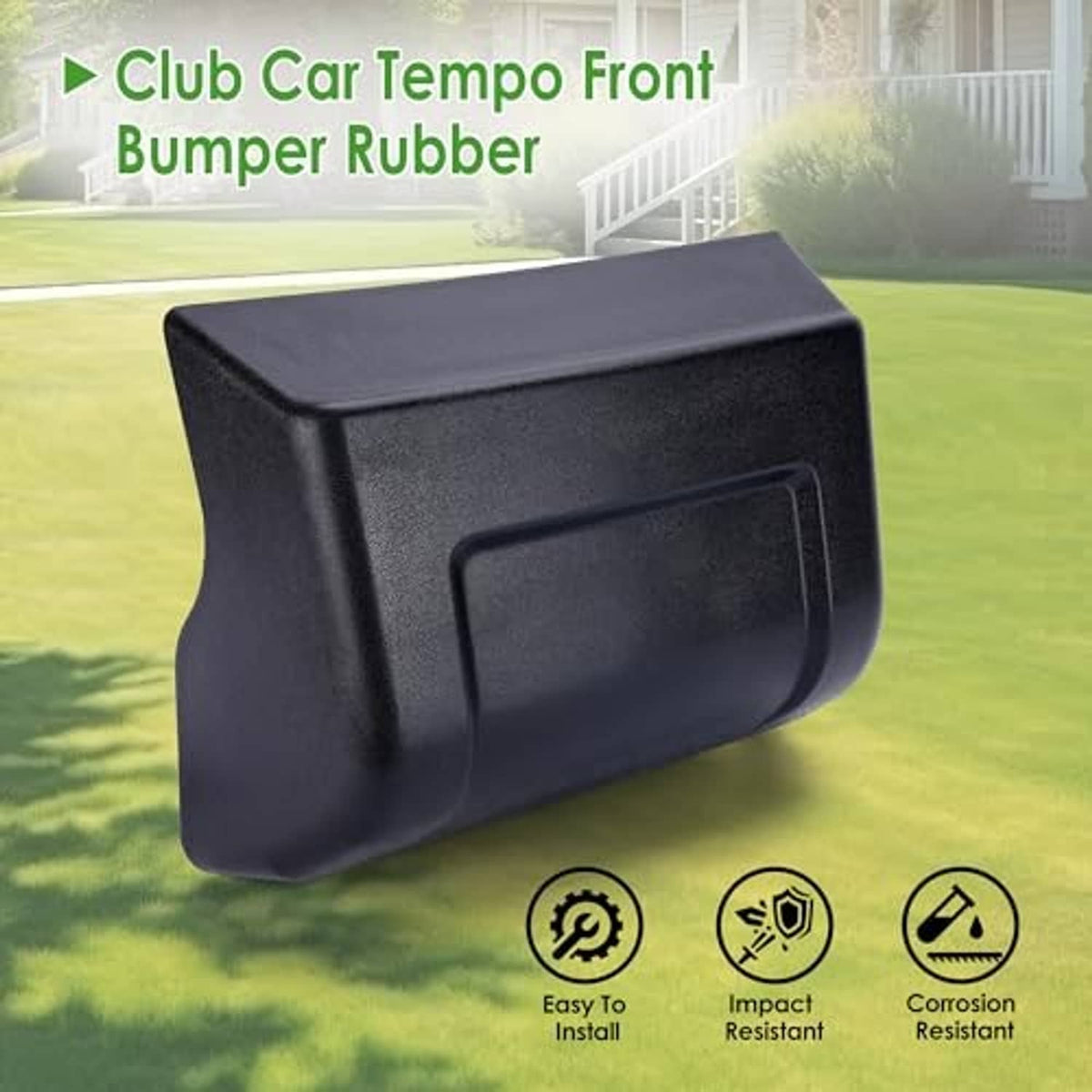 Front bumper rubber insert, dark gray/black with molded rectangular face and lip