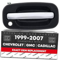 Exterior door handle with chrome lever, black housing, front right replacement