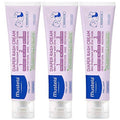 Set of three Mustela diaper rash cream tubes, purple and white
