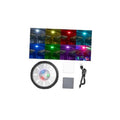 Magnetic rechargeable LED car ceiling light with round lens and accessories, shown
