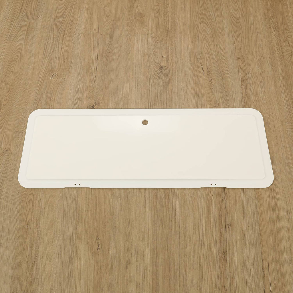 Boat locker door cover lid, white hinged-style cover panel with predrilled mounting holes
