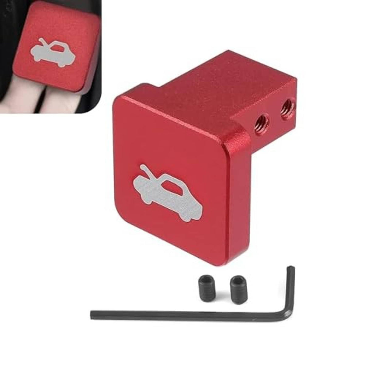 Red hood latch release handle with two threaded holes and L-key wrench