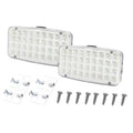 Two-pack rectangular LED interior reading lights with clear lens and screws
