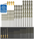 Diamond drill bit set in storage tray with brass collets and 1.0–2.5 mm bits