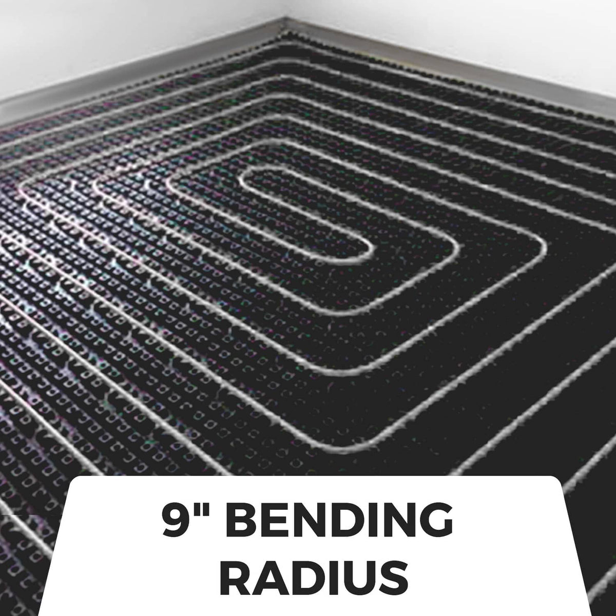 PEX-B tubing laid in parallel loops for radiant floor heating