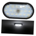 Oval car ceiling LED dome light with black housing and bright clear LED panel