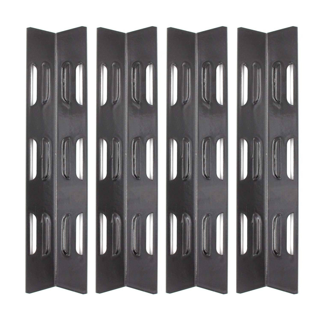 BBQ grill heat plates replacement, dark steel with vent cutouts (set of 4)