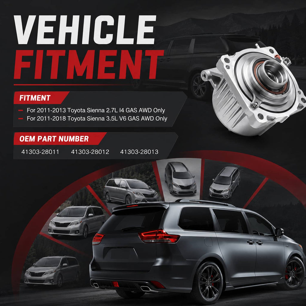 Rear differential viscous coupler coupling, silver metal housing with circular seal