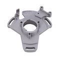 ATV stator timing plate, silver metal housing with mounting holes and center bore