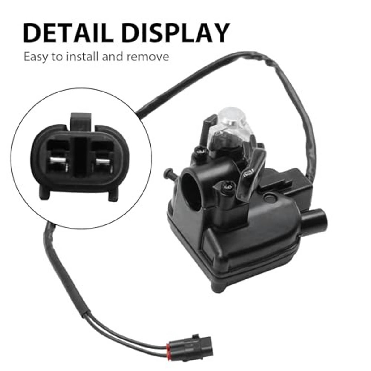 Black thumb throttle control with wiring connector and clear thumb lever