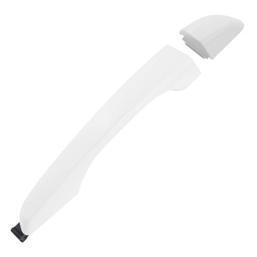 Exterior door handle for right side, white lever with black mounting end