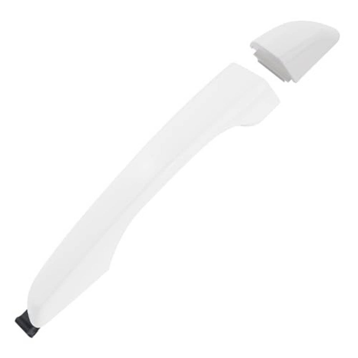 Exterior door handle for right side, white lever with black mounting end