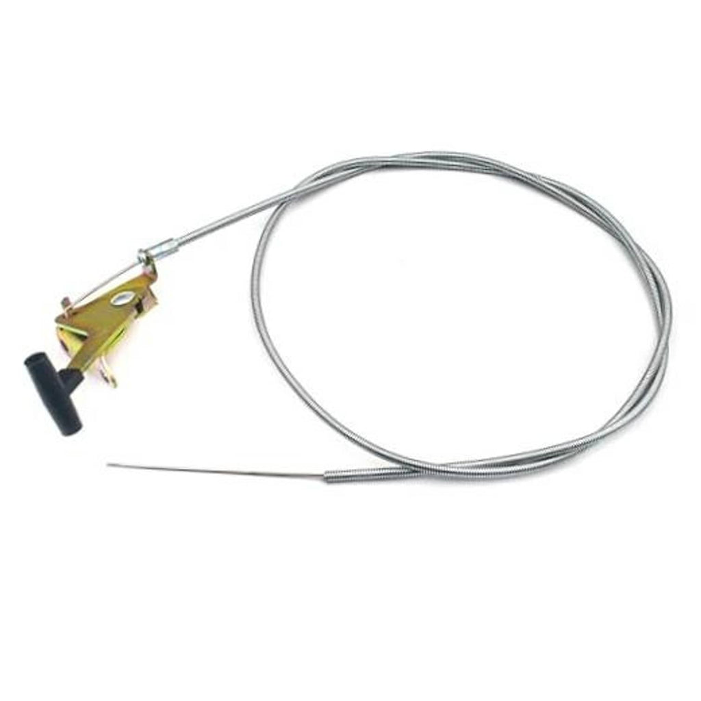 Throttle cable replacement with looped steel conduit cable and yellow mounting bracket
