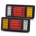 LED truck tail light bar with clear white, red, and amber LED lens sections