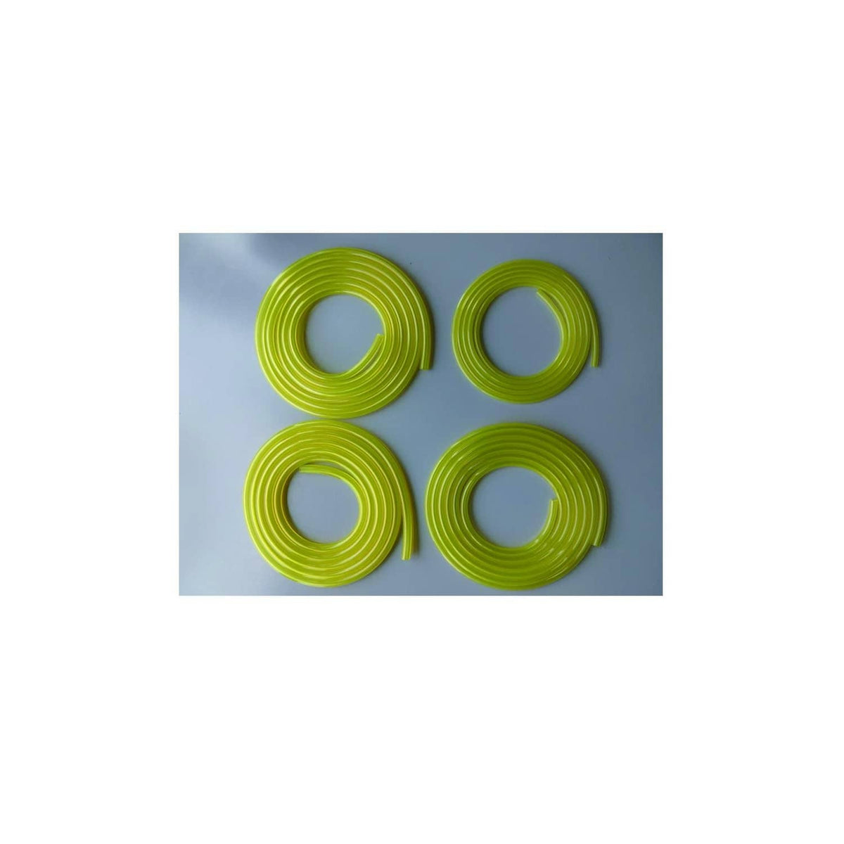 Green gas fuel line hose tubing set, four coiled loops
