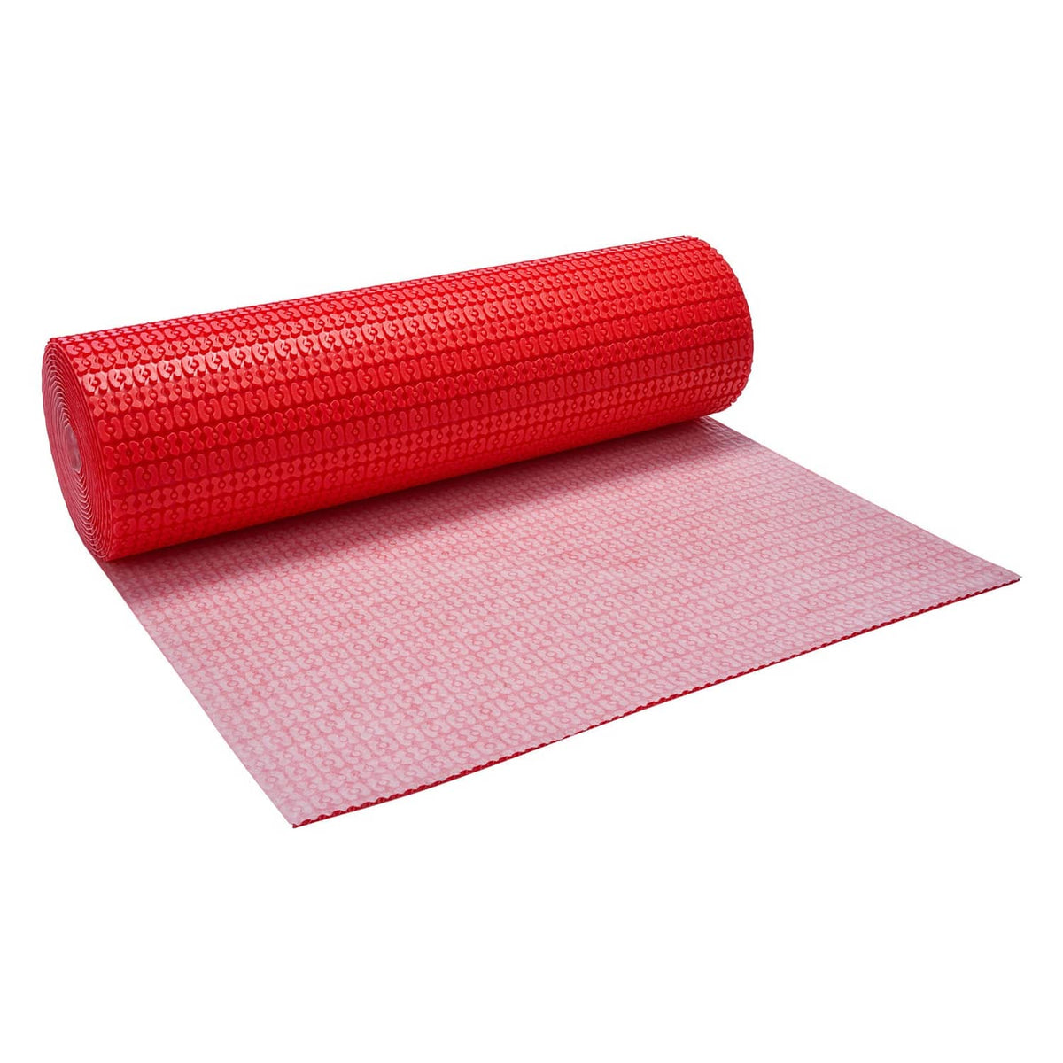 Red radiant floor heating mat roll with flat sheet for easy installation