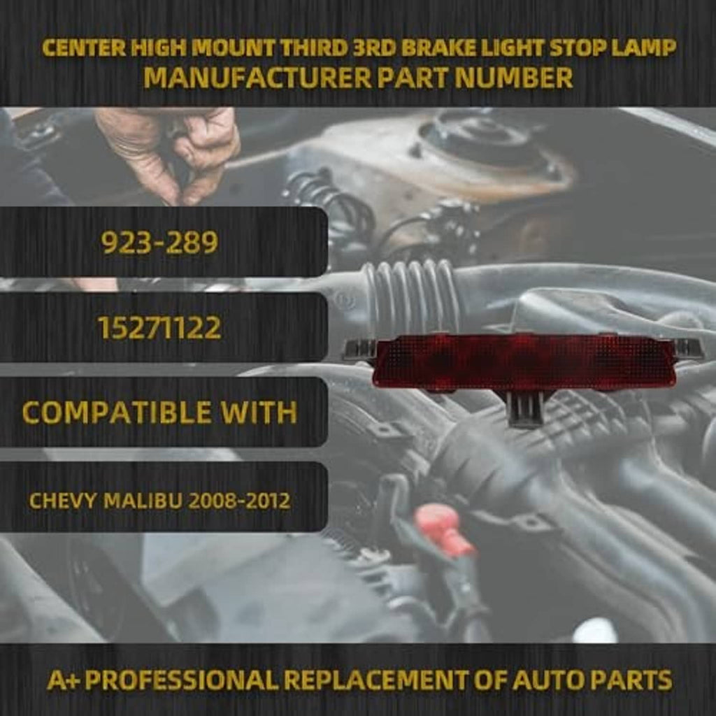 Red LED third brake light stop lamp with center mounting post.