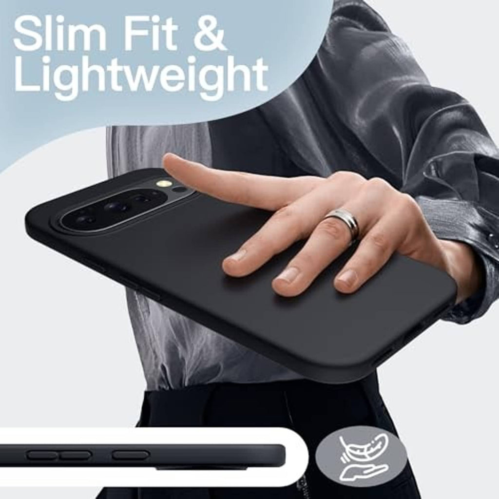 Obsidian black silicone slim case with precise port openings and camera cutout