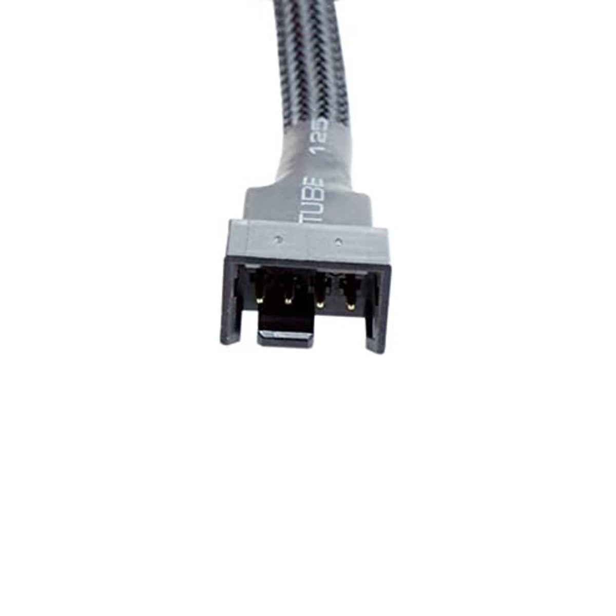 4-pin PWM female connector on black nylon braided splitter cable
