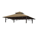 Khaki double-tier replacement gazebo canopy top with arched valance detail