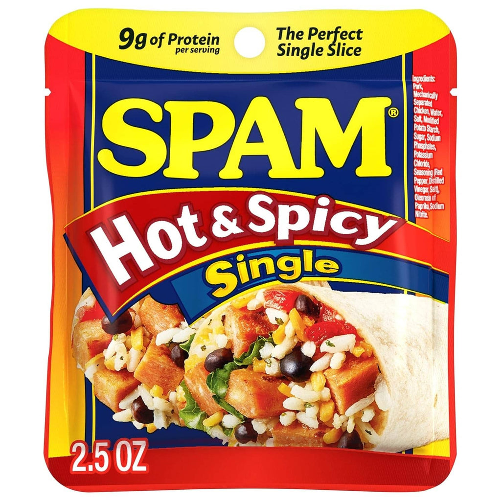 Hot & Spicy SPAM single 2.5 oz pouch, front package view