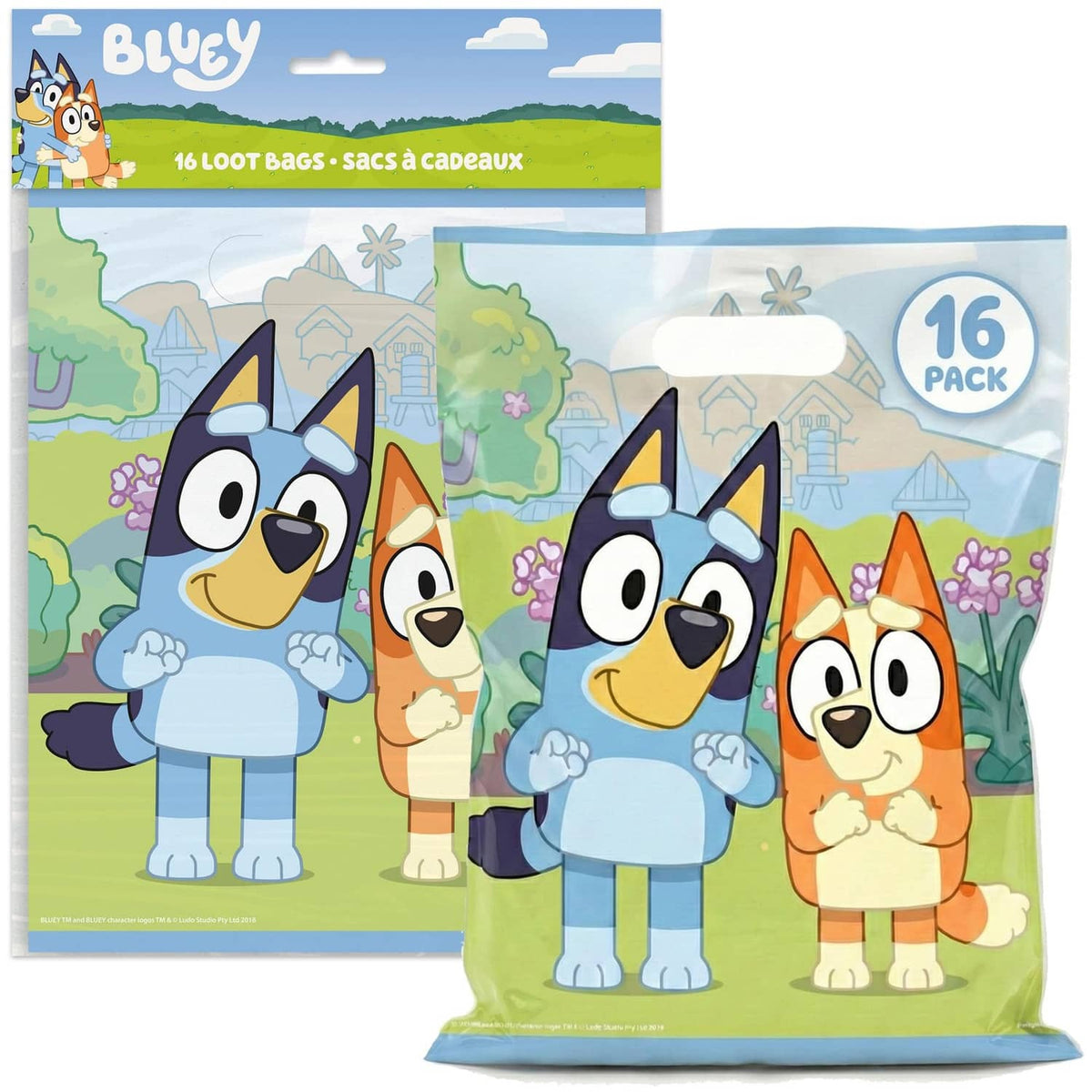 Bluey loot bags, two character bags with Bluey and friends, 16-pack