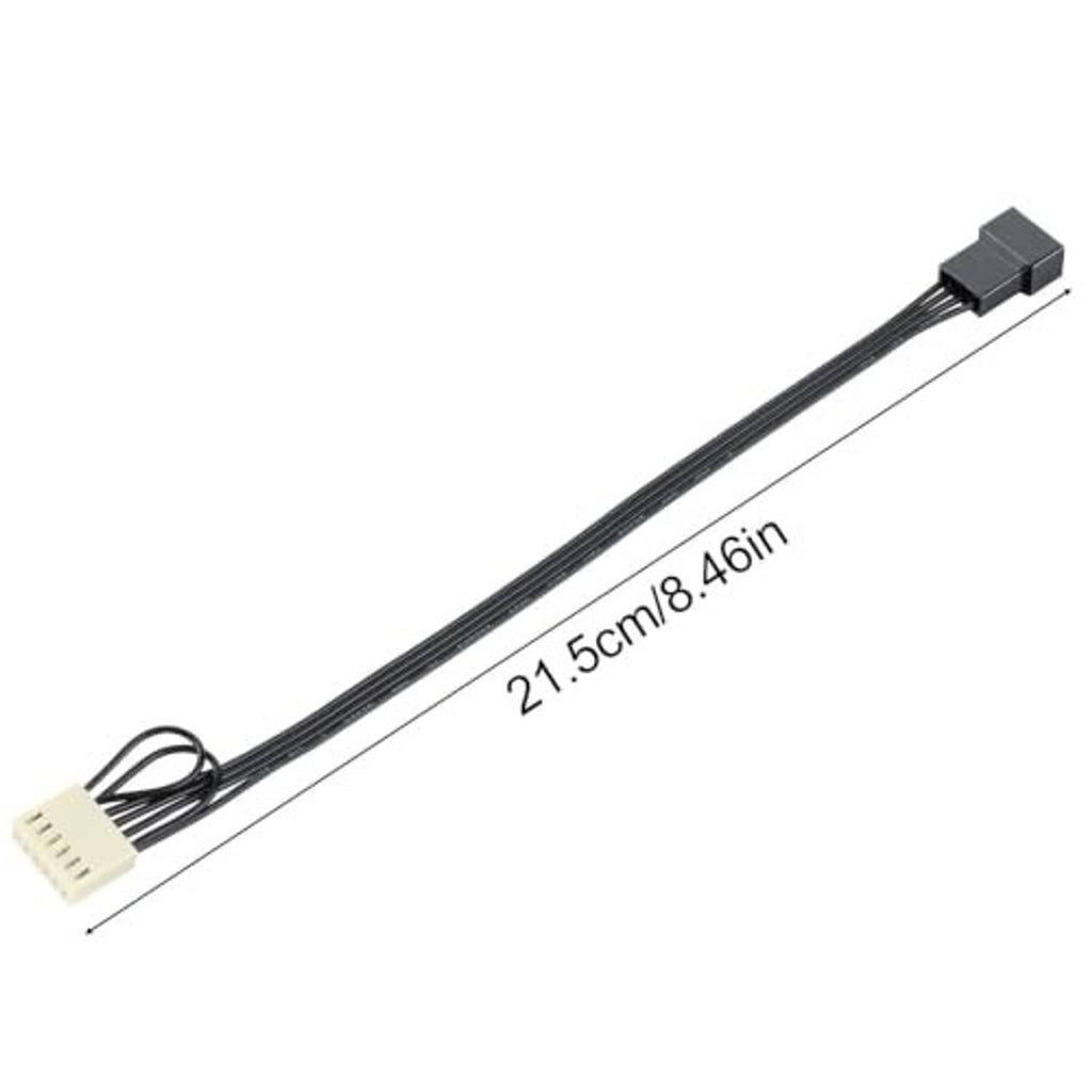 PWM fan adapter cable length marked; black connectors on wiring harness