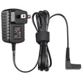 Black power adapter charger with cable and two-pin wall plug