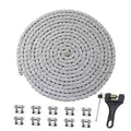20 ft roller chain coil with 474 links, silver metal chain