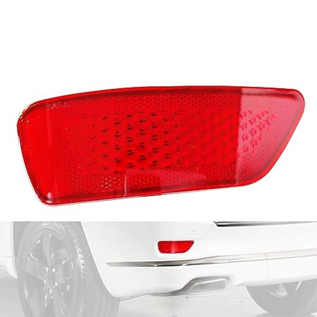 Red rear bumper trim reflector lens, triangular shape, clear right edge
