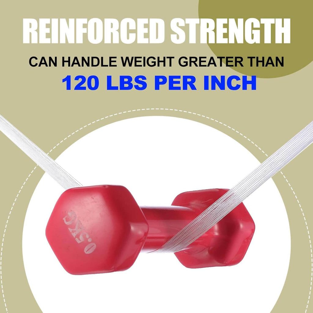 Reinforced strength filament strapping tape with strong woven fibers