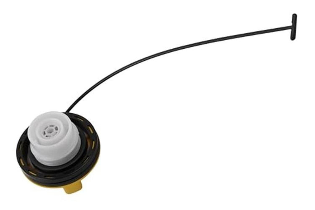 Fuel tank filler cap with gray center and yellow housing
