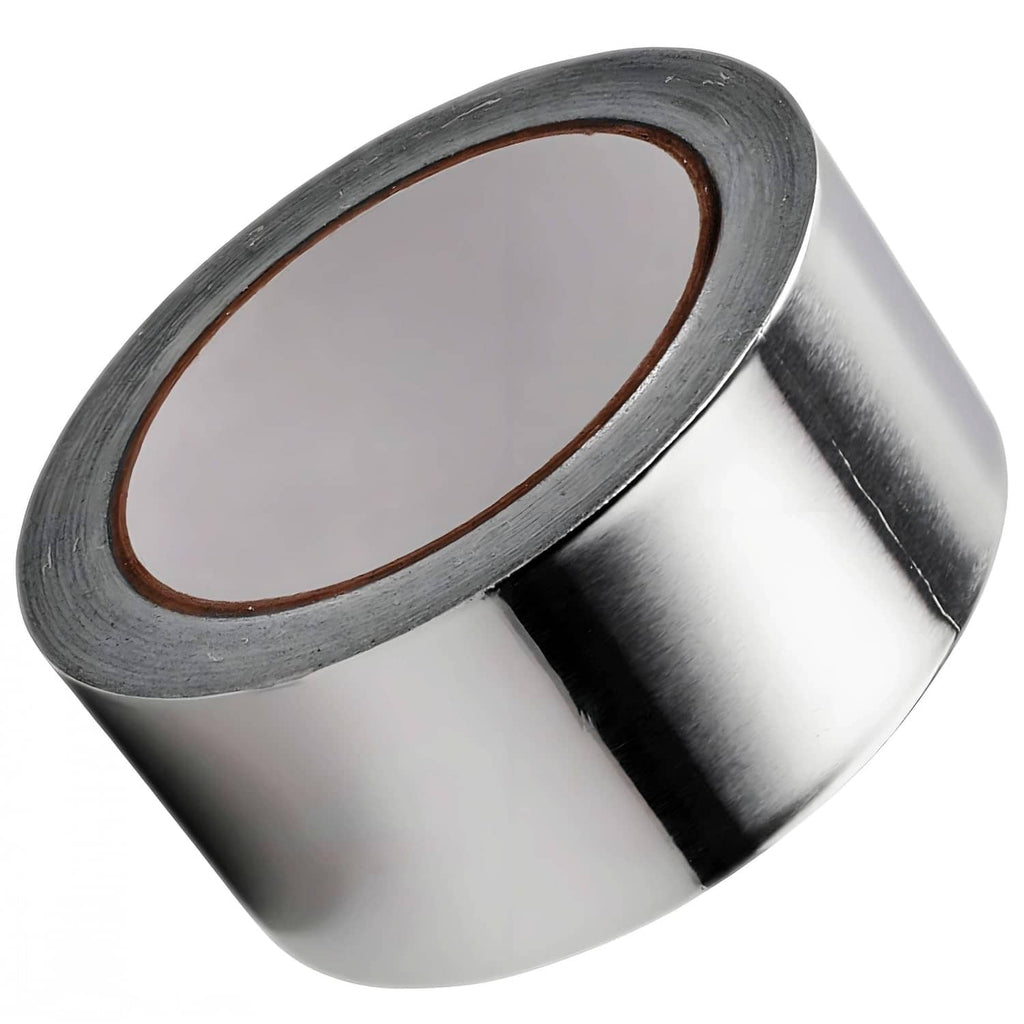 Silver aluminum foil tape roll, thick adhesive-backed tape for sealing and covering seams