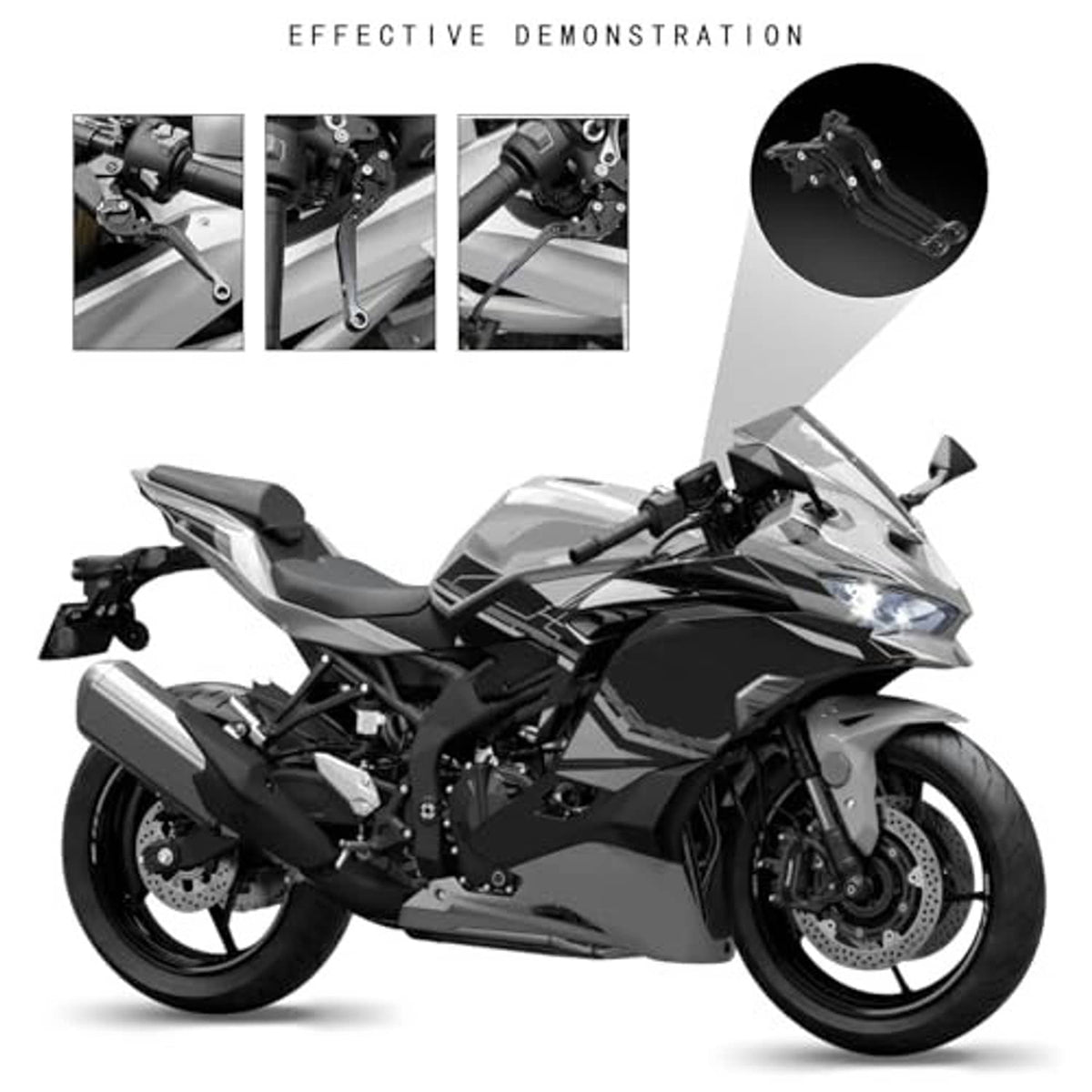 Black motorcycle clutch and brake lever installed on a sport motorcycle handlebar