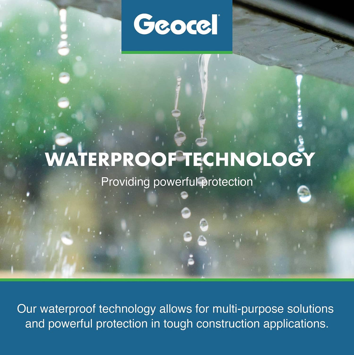 Sealant waterproof technology banner with droplets