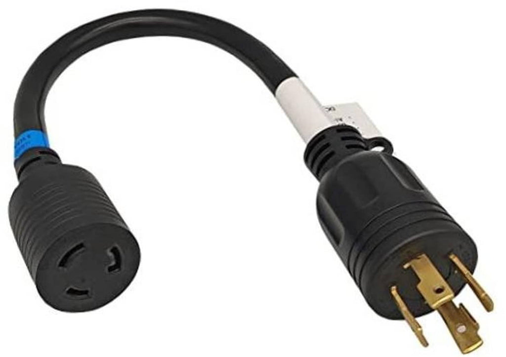 AC power adapter cord with black NEMA plug ends and locking connector