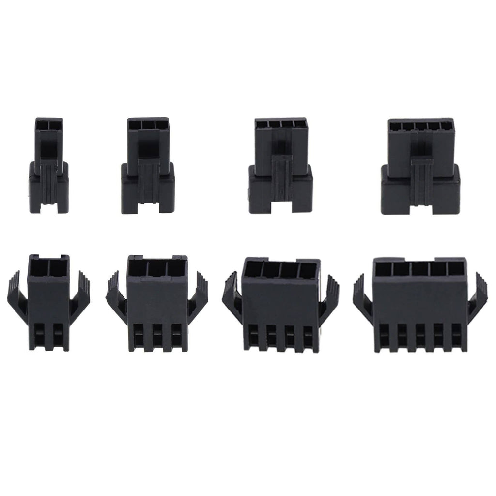Black JST-SM 2.5mm connector housings set, multiple pin counts shown