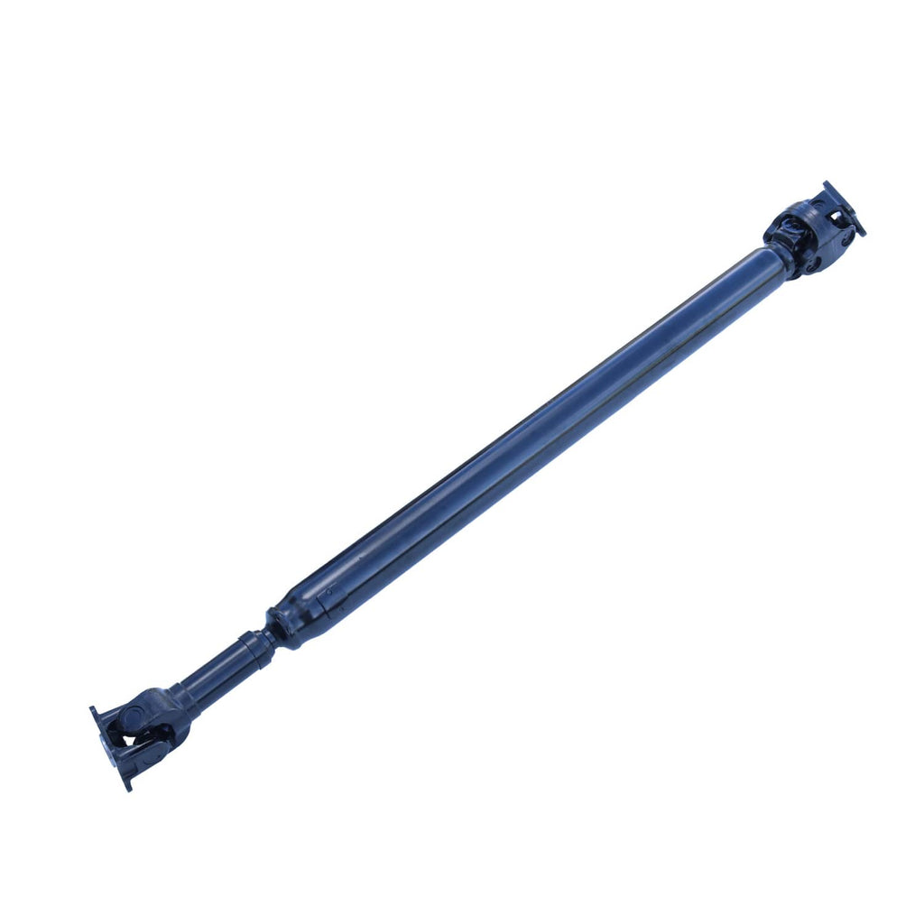 Rear driveshaft prop shaft assembly with cross-joint ends, dark steel shaft
