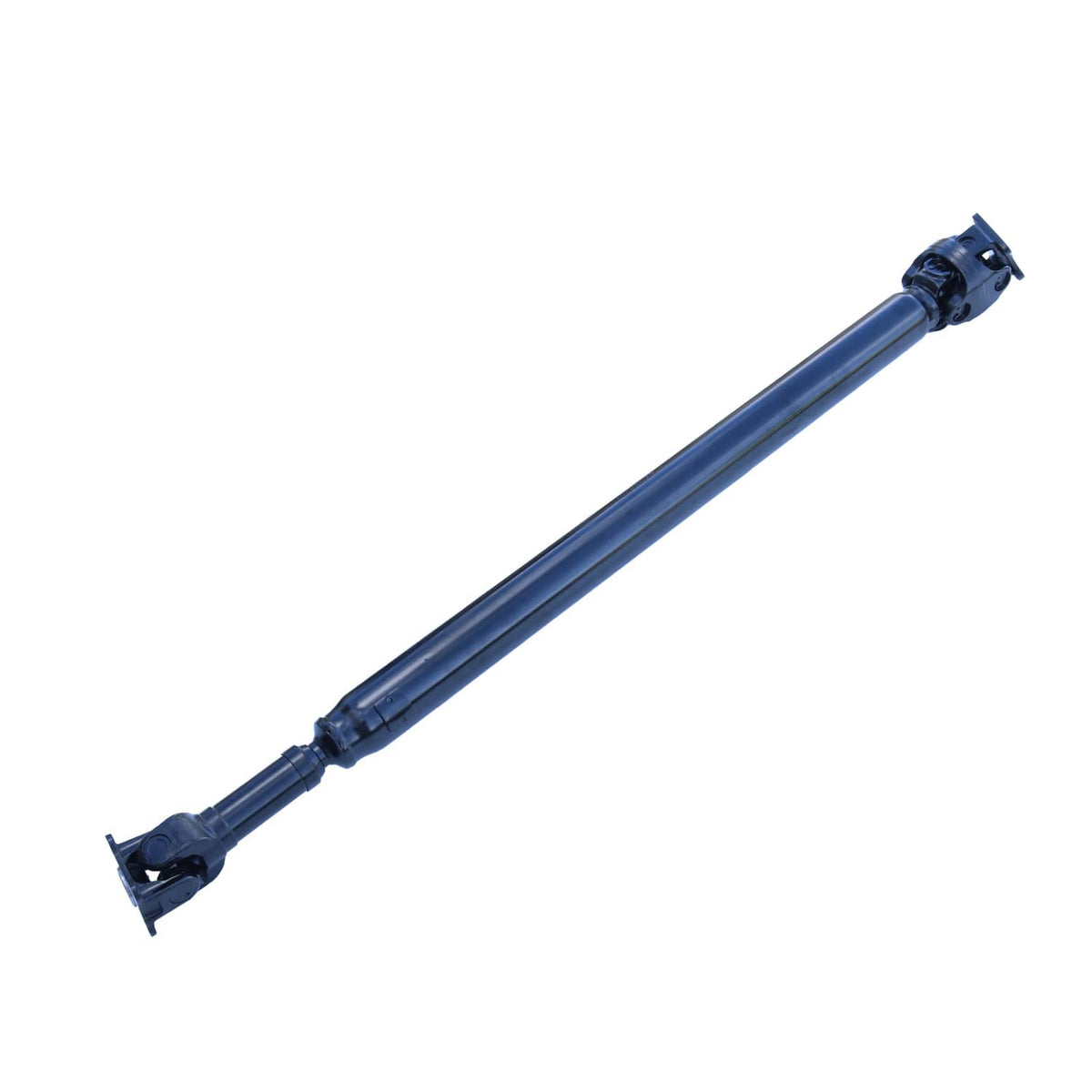 Rear driveshaft prop shaft assembly with cross-joint ends, dark steel shaft