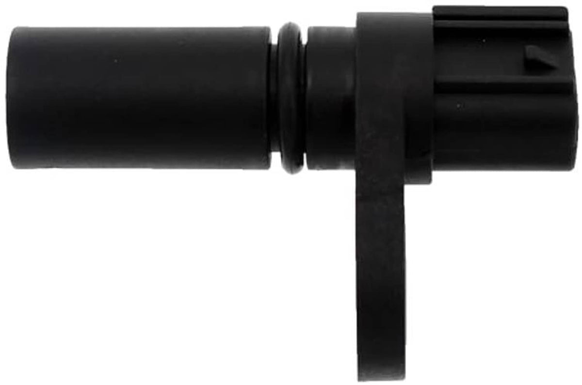 Black camshaft position sensor with electrical plug and side mount bracket