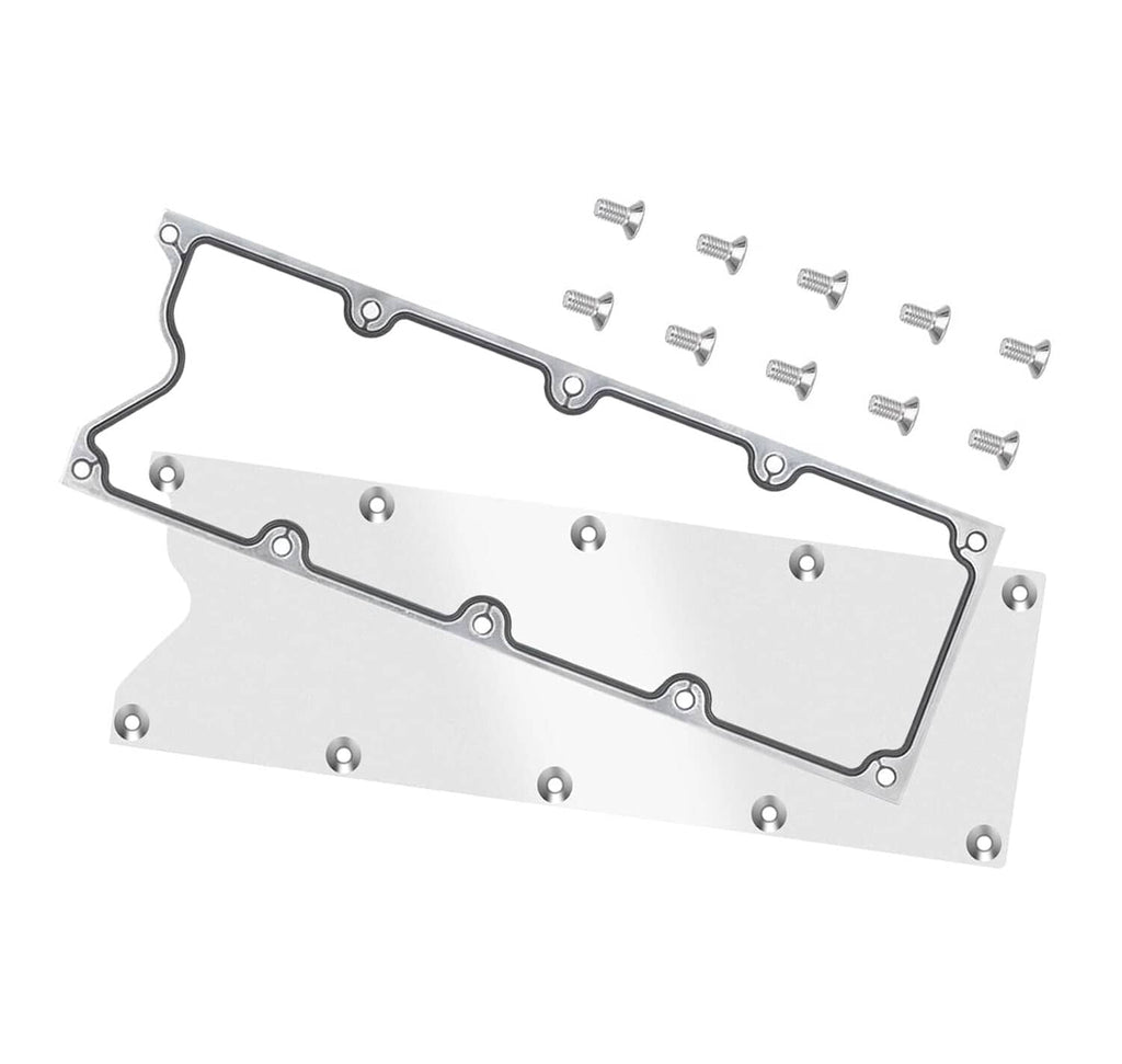 Aluminum gasket cover plate and molded gasket with bolt holes
