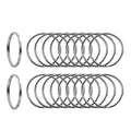 Large split key rings, silver steel, pack of multiple rings