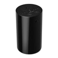 Black waterless essential oil diffuser cylinder with top control panel and mist nozzle opening
