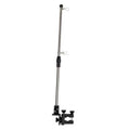 Stainless steel boat flag pole kit with mounting base and swivel pole clips