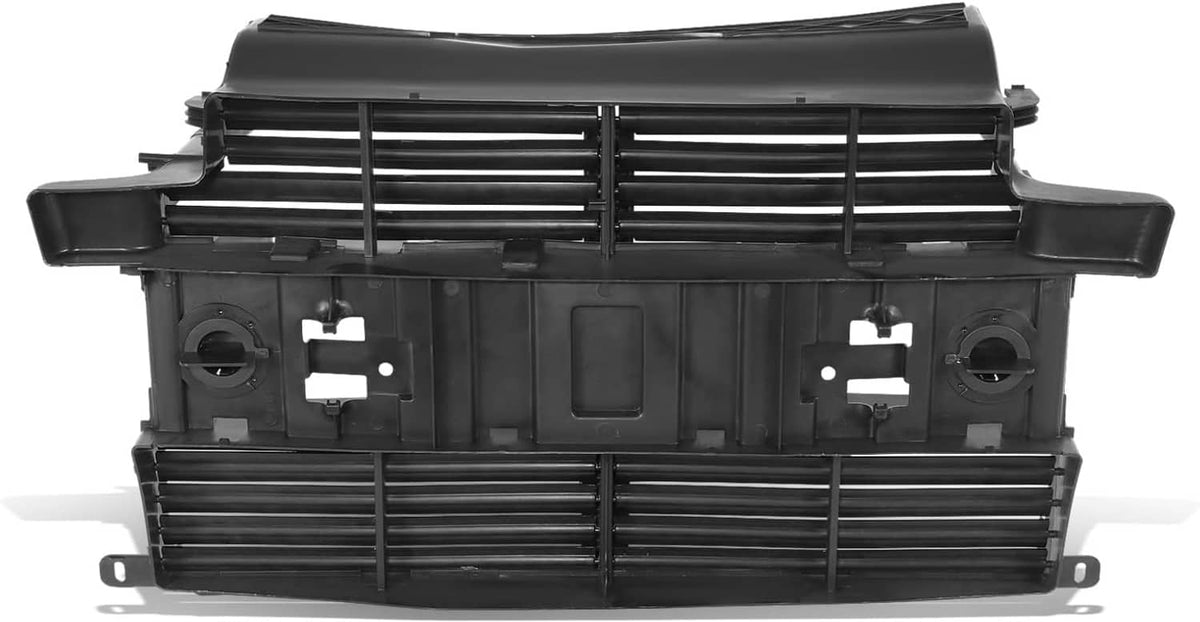 Active grille shutter and motor assembly, black plastic with horizontal slats