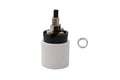 Porcelain ceramic lamp socket rotary switch: white body, black base, metal screw terminals