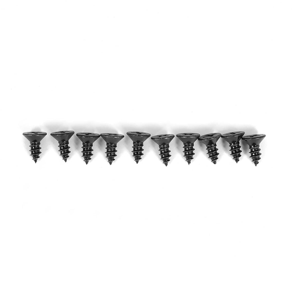 Black mounting screws for trolling motor foot pedal pan, multiple included fasteners.